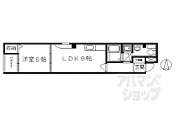 モア・河原町 1LDKの間取図画像
