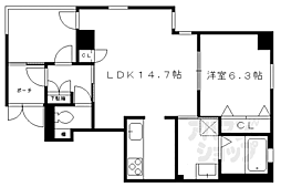 エテルノアレイア 1LDKの間取図画像