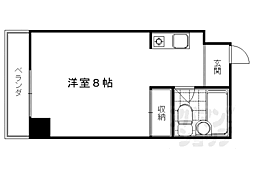 葵ビル 1Kの間取図画像