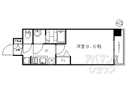 プレサンスTHEKYOTO流雅 1Kの間取図画像