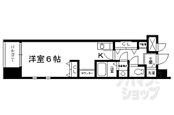 アスヴェル京都二条烏丸 1Kの間取図画像