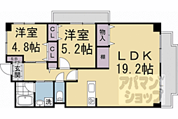 ネオコーポ東山 2LDKの間取図画像