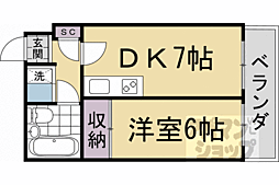 今出川ビューハイツ 1DKの間取図画像