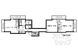 アーバネックス三条 2LDKの間取図画像