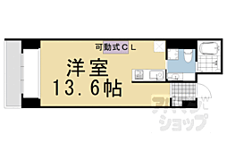 レジデンシャル四条蟷螂山 1Kの間取図画像