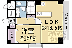 四条高倉スカイハイツ 1LDKの間取図画像