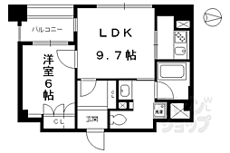 リーガル京都烏丸通り 1LDKの間取図画像