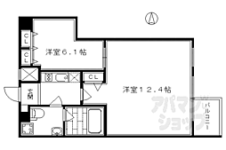 プレサンスNEO京都烏丸 1LDKの間取図画像