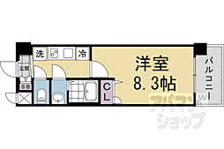 SOLTERRACE京都西大路郁 1Kの間取図画像