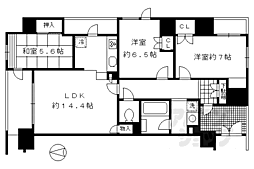 イーグルコート烏丸御池LE・CIEL 3LDKの間取図画像