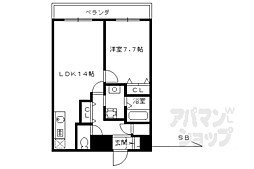 KDXレジデンス西大路 1LDKの間取図画像