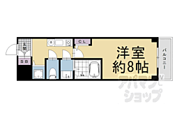 メロディーハイム松原 1Kの間取図画像