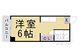 ル・ヴェール清水西 1Kの間取図画像