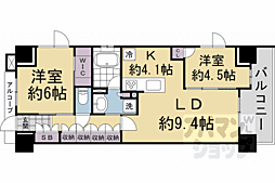ファインレジデンス京都五条通 2LDKの間取図画像