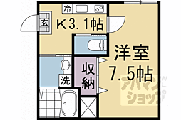 ビエノス京都花園 1Kの間取図画像