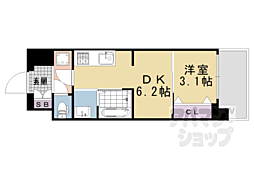 プレサンスTHEKYOTO澄華 1DKの間取図画像