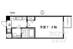 プレサンスNEO京都烏丸 1Kの間取図画像