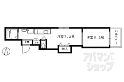 アビタ御所南 2Kの間取図画像