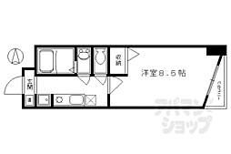 シャトーボヌール 1Kの間取図画像