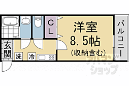 イーストコート東山 1Kの間取図画像