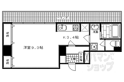 e.ze.御所南 1Kの間取図画像