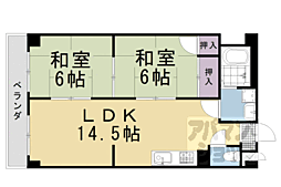 コーポシャルマン 2LDKの間取図画像