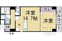 キンブリッジ壬生西院駅前 1LDKの間取図画像