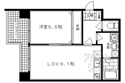 エターナルコート三条 1LDKの間取図画像
