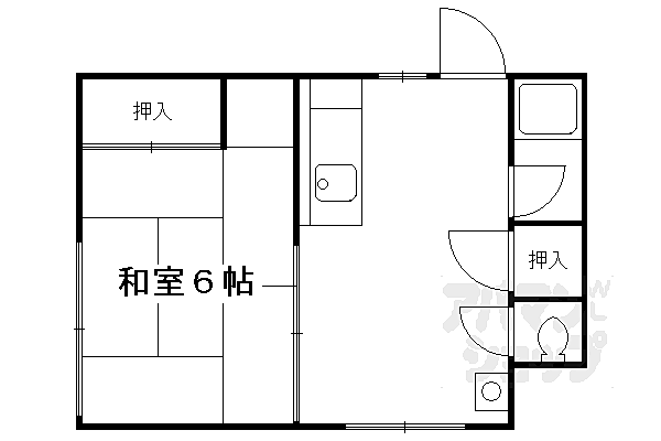 コーポオーク C｜京都府京都市右京区常盤柏ノ木町(賃貸アパート1DK・2階・24.00㎡)の写真 その2