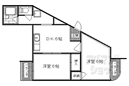 グランドール浅原 2DKの間取図画像