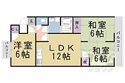 JR東海道・山陽本線 桂川駅 徒歩20分の賃貸マンション 4階3LDKの間取り