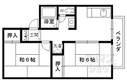 グレイス松井 1階2DKの間取り