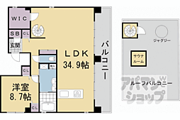 京都市右京区太秦上刑部町マンション 1LDKの間取図画像