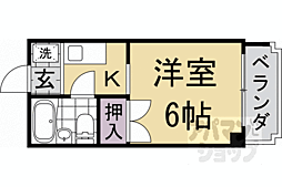 コンラッドハイツ 2階1Kの間取り