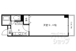 阪急嵐山線 上桂駅 徒歩13分の賃貸マンション 1階1Kの間取り