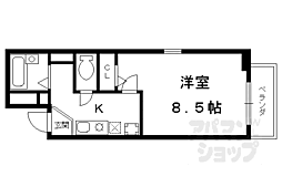 アルティスタ三条 1Kの間取図画像