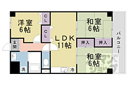 阪急京都本線 桂駅 徒歩16分の賃貸マンション 1階3LDKの間取り