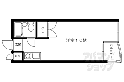 グリーンフィルＩ 2階ワンルームの間取り