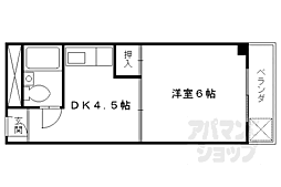 梅津シティーハウスI 3階1DKの間取り