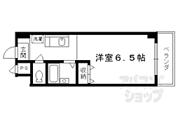近鉄京都線 東寺駅 徒歩4分の賃貸マンション 4階1Kの間取り