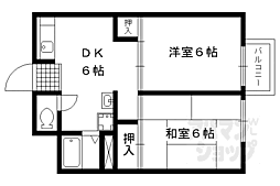 JR東海道・山陽本線 桂川駅 徒歩15分の賃貸アパート 1階2DKの間取り