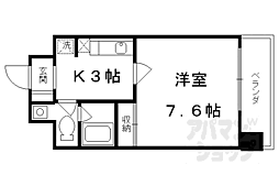 JR東海道・山陽本線 西大路駅 徒歩2分の賃貸マンション 9階1Kの間取り