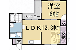 メイプル21 1階1LDKの間取り