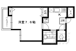 京都市営烏丸線 烏丸御池駅 徒歩3分の賃貸マンション 3階1Kの間取り