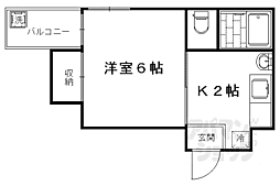 ハイツ田中 3階1Kの間取り