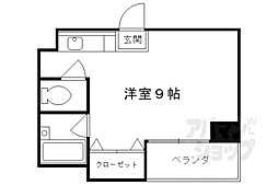 JR東海道・山陽本線 京都駅 徒歩10分の賃貸マンション 3階ワンルームの間取り