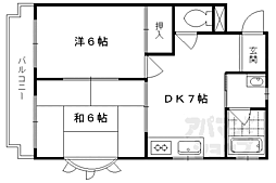 サンサーラ春嶺 3階2DKの間取り