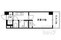 阪急京都本線 大宮駅 徒歩2分の賃貸マンション 2階1Kの間取り