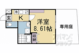 フラッティ西京極 106 1階1Kの間取り