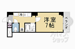 京都市営烏丸線 五条駅 徒歩3分の賃貸マンション 5階1Kの間取り